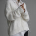 Knitted Sweater Cardigan Autumn Winter Lazy Loose Long Sleeve V Neck Sweater Coat Women-White-Fancey Boutique