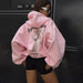 Loose Personality Trendy Sexy Casual Top Angel Print Hooded Zipper Sweater for Women Spring Autumn-Pink-Fancey Boutique