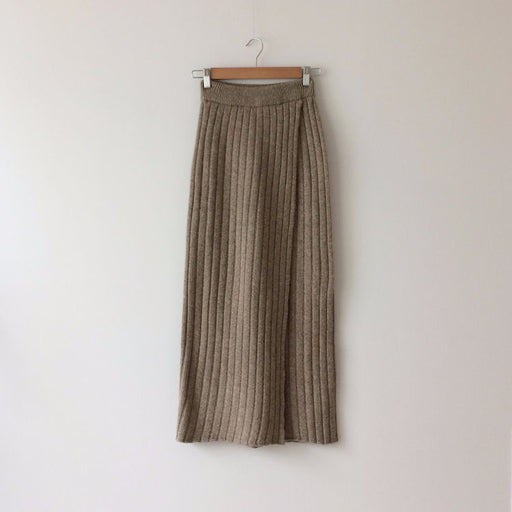 Autumn Winter Side Slit Sexy Design High Waist Slimming Pencil Skirt Knitted Half Wool Dress-Khaki-Fancey Boutique