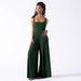 Color-Dark Green-Spring Summer High Waist Jumpsuit Office Casual Pants Women Solid Color Loose Wide Leg Pants-Fancey Boutique