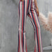 Spring Summer Striped Skinny Raw Edge Denim Casual Trousers Women-Fancey Boutique