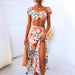 Summer Printed Top Wrapped Chest Skirt Two Piece Suit-Fancey Boutique