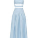 Simple Retro Spaghetti Straps Sleeveless Top Dress Women Suit-Azure-Fancey Boutique