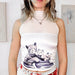 Puppy Printed Mesh Stitching Sleeveless round Neck Pullover Top Women Summer-Fancey Boutique