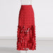 Dress Early Spring Stitching Wafer Tassel High Waist Solid Color Skirt-Fancey Boutique
