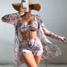 Color-Pattern 14-Swimsuit Women Split Three Piece Suit High Waist Long Sleeves Blouse Internet Celebrity Drawstring Suit-Fancey Boutique