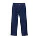 Contrast Color Bright Line Mid Ancient Cement Gray Line Straight Wide Leg Mop Jeans-Fancey Boutique