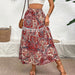 Printed Elastic Waist Tassel Long Skirt Spring Summer High Grade Ethnic Skirt Women-Fancey Boutique