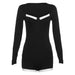 Color-Black-Autumn Winter Women Clothing Sexy Low Cut Color Contrast Base Knitting Casual Jumpsuit Women-Fancey Boutique