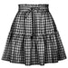 Color-Black-Popular Women Pleating Plaid Printed Skirt High Waist Elastic Retro Plaid Skirt-Fancey Boutique