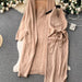 Color-Khaki-Autumn Winter Solid Color Elegant High Grade Cardigan Slim Fit Halter Dress Knitting Suit-Fancey Boutique