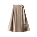 Color-Khaki-Irregular Asymmetric Maxi Dress Skirt Autumn Winter Women Autumn French High Waist A line Pleated Skirt Mid Length-Fancey Boutique