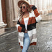 Color-Black and white-Autumn Winter Middle East Women Long Button Free Stitching Sweater Cardigan Outerwear-Fancey Boutique