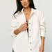 Color-Ivory-Corduroy Shirt Fall Lapels Long Sleeve Loose Casual Jacket Women-Fancey Boutique
