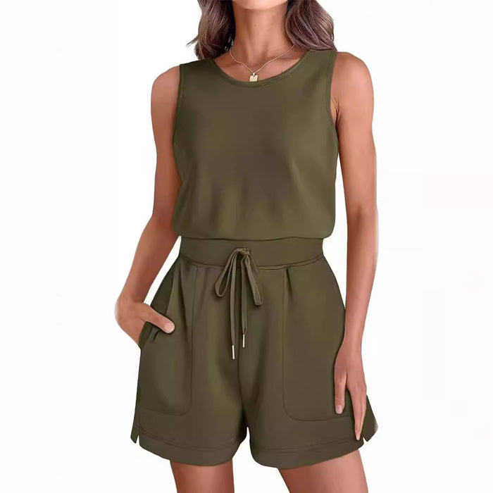 Women Jumpsuit Summer Casual Clothing Sleeveless Shorts Jumpsuit Clothing-Fancey Boutique