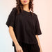 Color-Black-Women Clothing Summer Set Casual round Neck T shirt Shorts Two Piece Set-Fancey Boutique