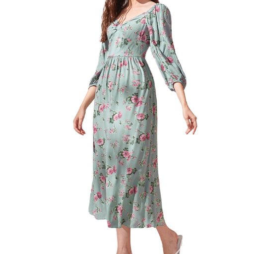 Color-Mint-Women Clothing Dress Western Socialite Chanel Slimming Floral-Fancey Boutique