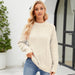 Color-White-Twist Casual Solid Color round Neck Sweater Idle Autumn Winter Loose Pullover Sweater-Fancey Boutique