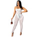 Color-White-Special Offer with Unavailable Return/Exchange Solid Color Bandeau Sexy See through Jumpsuit Trousers Women Clothing-Fancey Boutique