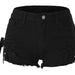 Color-Black-Summer Casual High Waist Stretch Plus Size Ripped Washed Retro Denim Shorts for Women-Fancey Boutique