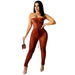 Color-Red-Special Offer with Unavailable Return/Exchange Solid Color Bandeau Sexy See through Jumpsuit Trousers Women Clothing-Fancey Boutique