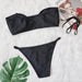 Color-New Sexy Bikini Metal Accessories Hollow-out Swimsuit Solid Color Tube-Top Women Swimwear-Fancey Boutique