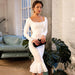 Color-White-Women Clothing Fashion Sexy Long Sleeve Cocktail Party Evening Dress Bandage Skinny Slimming Dress Gown-Fancey Boutique