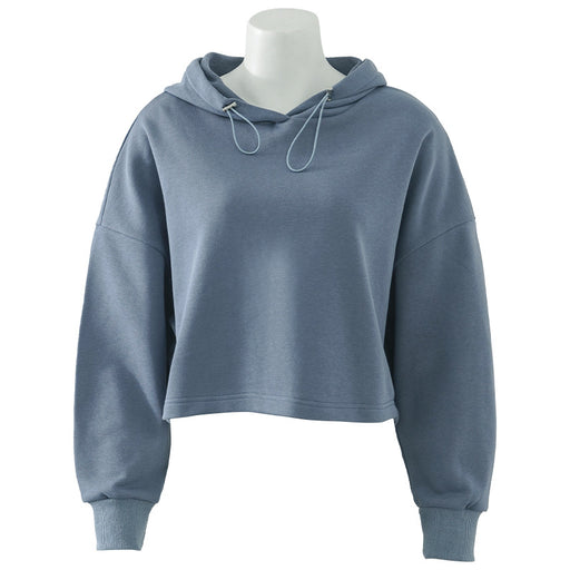 Sports Hoodie Short Women Clothing Cropped Loose Hooded Yoga Clothing Top Coat-Haze Blue-Fancey Boutique