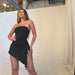 Solid Color Tube Top Side Slit Irregular Asymmetric Jumpsuit Women Dress Summer Women Clothing-Fancey Boutique