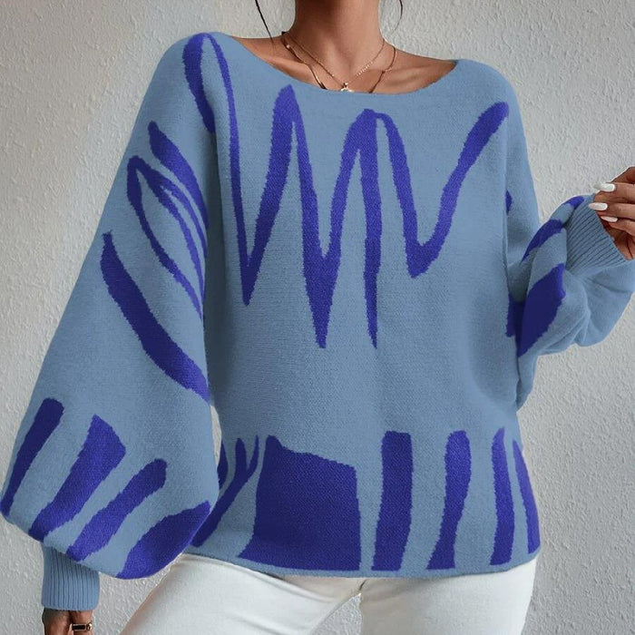 Loose Pullover Knitting Sweater Women Lantern Sleeve Design Sweater Women-Fancey Boutique