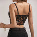 Summer Floral Lace Steel Ring Boning Corset Slim Fit Cropped Outfit Sexy Sexy Street Essential Vest-Fancey Boutique