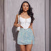 Women Summer Denim Dazzling Split Skirt Street Trend Slimming-Fancey Boutique