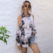Color-Black White-Polo Collar Cardigan Long Sleeve Off Shoulder Middle East Tie Dyed Chiffon Fashionable Shirt Hollowed Women Summer-Fancey Boutique