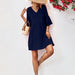 Popular Double Layer Bell Sleeve V neck Doll Type Dress-Purplish blue-Fancey Boutique