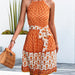 Women Clothing Halter Backless Dress-Orange-Fancey Boutique