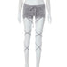 Color-Gray-Niche Street Pleated Tie Characteristic Trendy Thin Looking Sense of Design Lace Up Casual Pants-Fancey Boutique