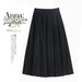 Color-Black-Woolen Skirt Women Autumn Winter Pleated Umbrella Skirt High Waist Design A line Big Hem Dress Korean Women Clothing-Fancey Boutique