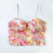 Women Sweet Fresh Painted Floral Tube Top Salt Cute Boning Corset Sling Slim Elastic Vest-Multi-Fancey Boutique