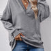 Color-Gray-Autumn Winter Women Tops Solid Color Hooded Kangaroo Pocket Long Sleeve Women Sweater-Fancey Boutique