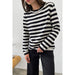 Round Neck Knitted Striped Sweater Autumn Winter Wild Classic Retro Striped Pullover Sweater for Women-Fancey Boutique