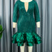 Color-Green-Christmas Eve Party Sexy See through Dress Ruffled Sequin Formal Dress-Fancey Boutique