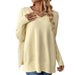 Color-Yellow-Autumn Winter Pullover Sweater Idle V neck Casual Stitching Long Sleeved Sweater for Women-Fancey Boutique
