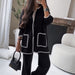 Color-Black Coat-Women Stitching Bag Set Autumn Winter-Fancey Boutique
