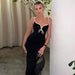 Women Clothing Summer Elegant V Neck Midi Slim Fit Hip Spaghetti Straps Dress Delivery-Fancey Boutique