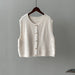 Gentle Single Breasted round Neck Knitted Vest Women Winter Loose Waistcoat Top-White-Fancey Boutique