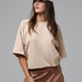 Spring Summer Solid Color T Shirt Women Cotton Short Sleeved Shirt Loose All Match-Khaki-Fancey Boutique