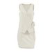 Summer Khaki Cotton Linen Casual Sleeveless Vest Short Skirt Two Piece Set All Matching Skirt Set Women-Fancey Boutique