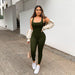 Color-Army Green-Sports Fabric Vest Jumpsuit Spring Summer Outdoor Sports Women Clothing-Fancey Boutique