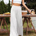 Color-White-Spot Goods Summer Casual Wide Leg Cotton Linen Popular High Waist Loose Pants Women Pants-Fancey Boutique