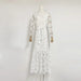 Elegant Socialite Maxi Dress Autumn round Neck Embroidery Long Sleeve Ruffled Dress Women-White-Fancey Boutique